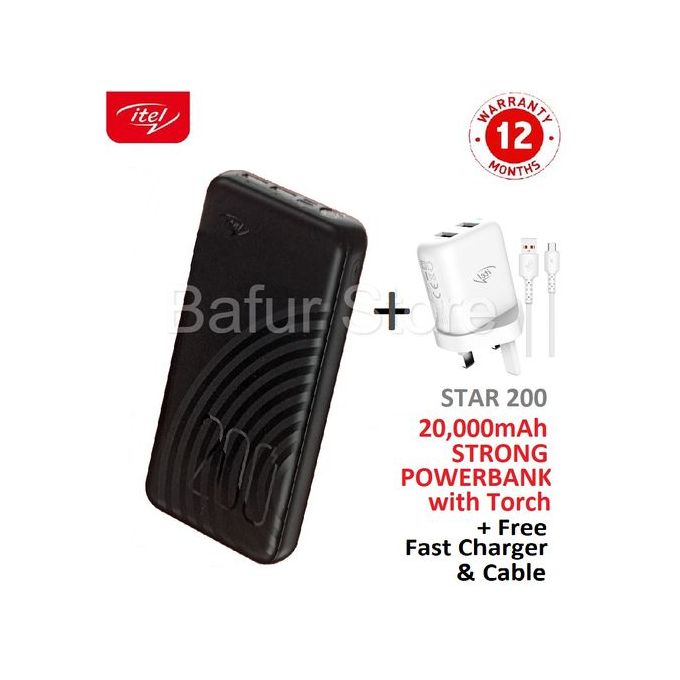 Stay Charged Anywhere: Introducing the Itel 20000mAh Power Bank with Fast Charging and Torch