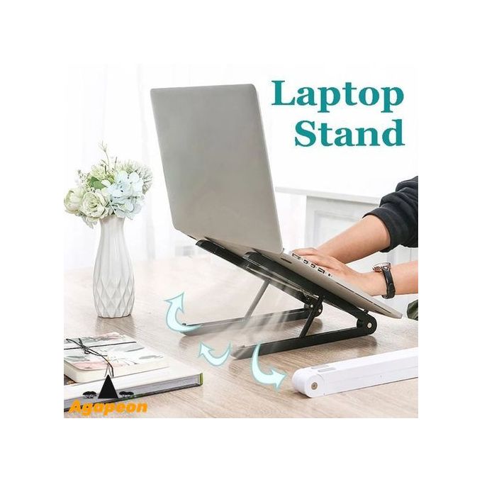 Agapeon 10-Layer Adjustable Plastic Folding Laptop Stand Keep Your Laptop Cool Anywhere